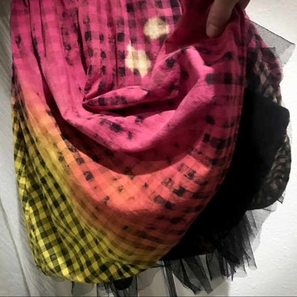 Hand-dyed rainbow gingham dress - Picture 5 of 7